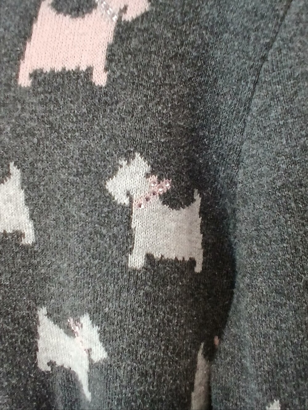 Charter Club Novelty Schnauzer Dog Print Sweater Women's Large - Picture 4 of 8